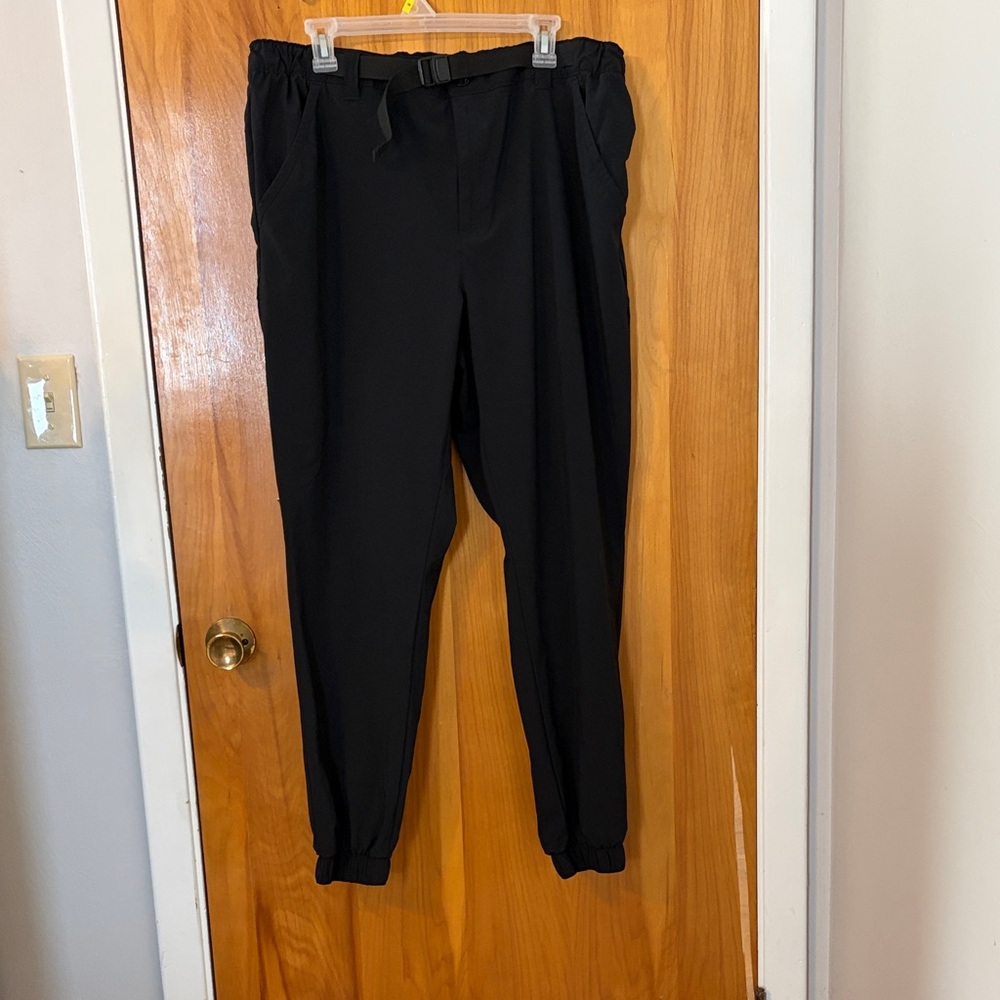 Stylish Black Men's Joggers with Belted Waist